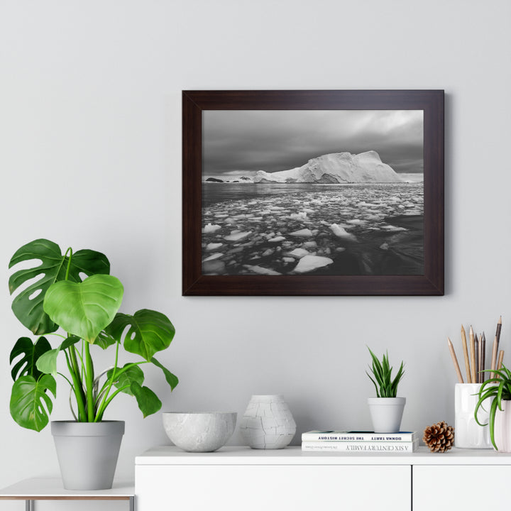 Lane of Ice In Black and White - Framed Print
