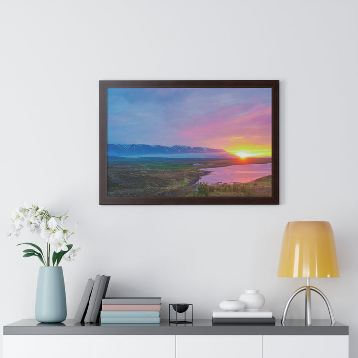 Sunset Over the Fjord Part 2 - Framed Print