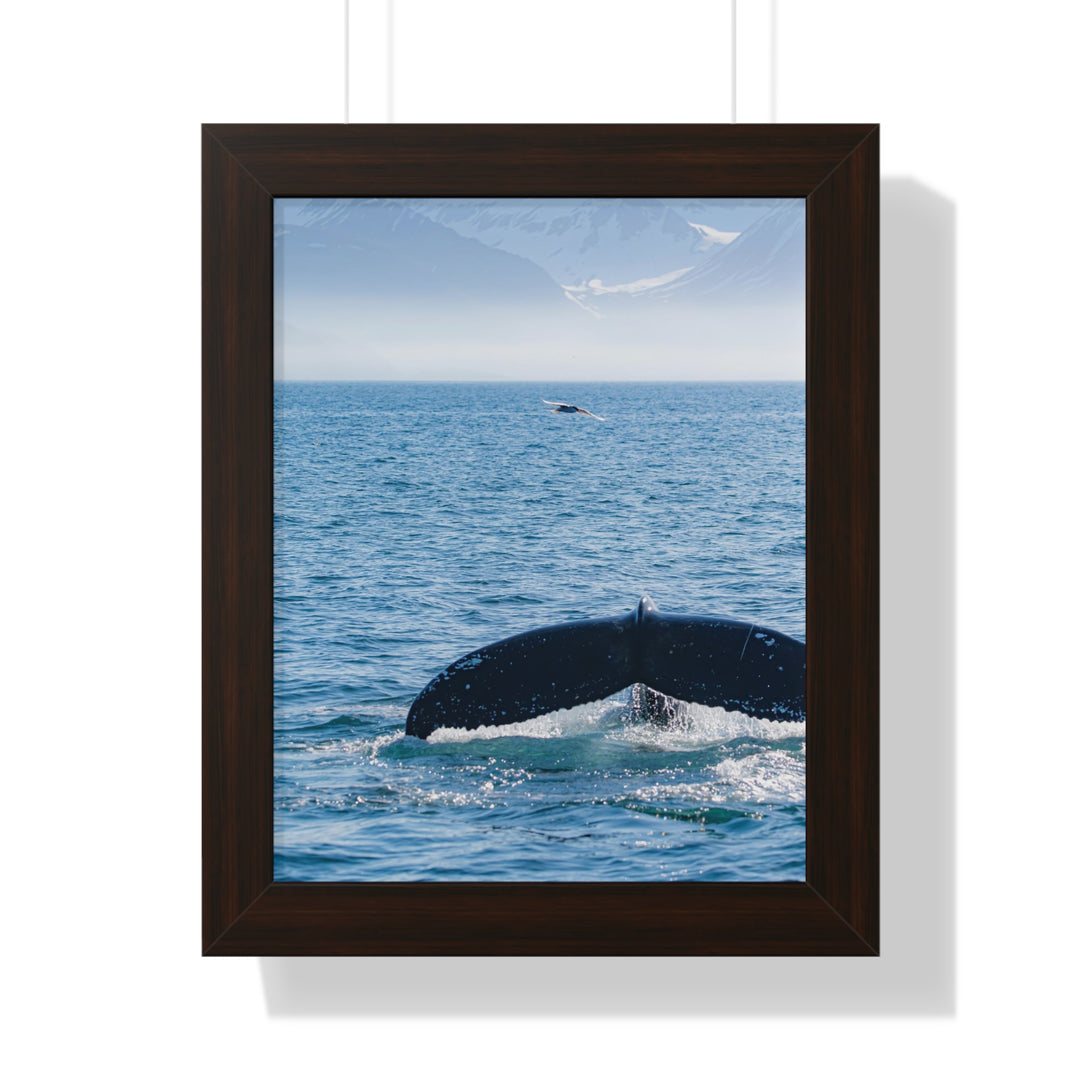A Whale and A Mountain - Framed Print