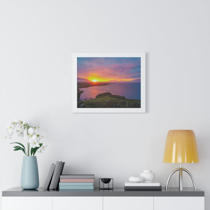 Sunset Over the Fjord Part 1 - Framed Print