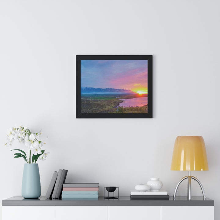 Sunset Over the Fjord Part 2 - Framed Print