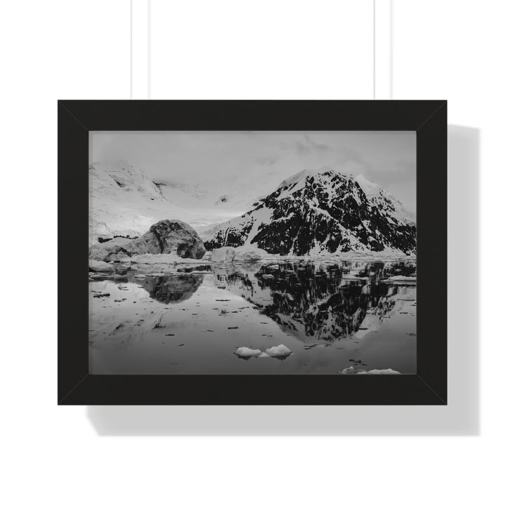 Reflected Calm in Black and White - Framed Print