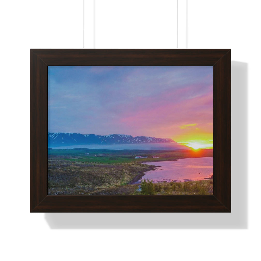 Sunset Over the Fjord Part 2 - Framed Print
