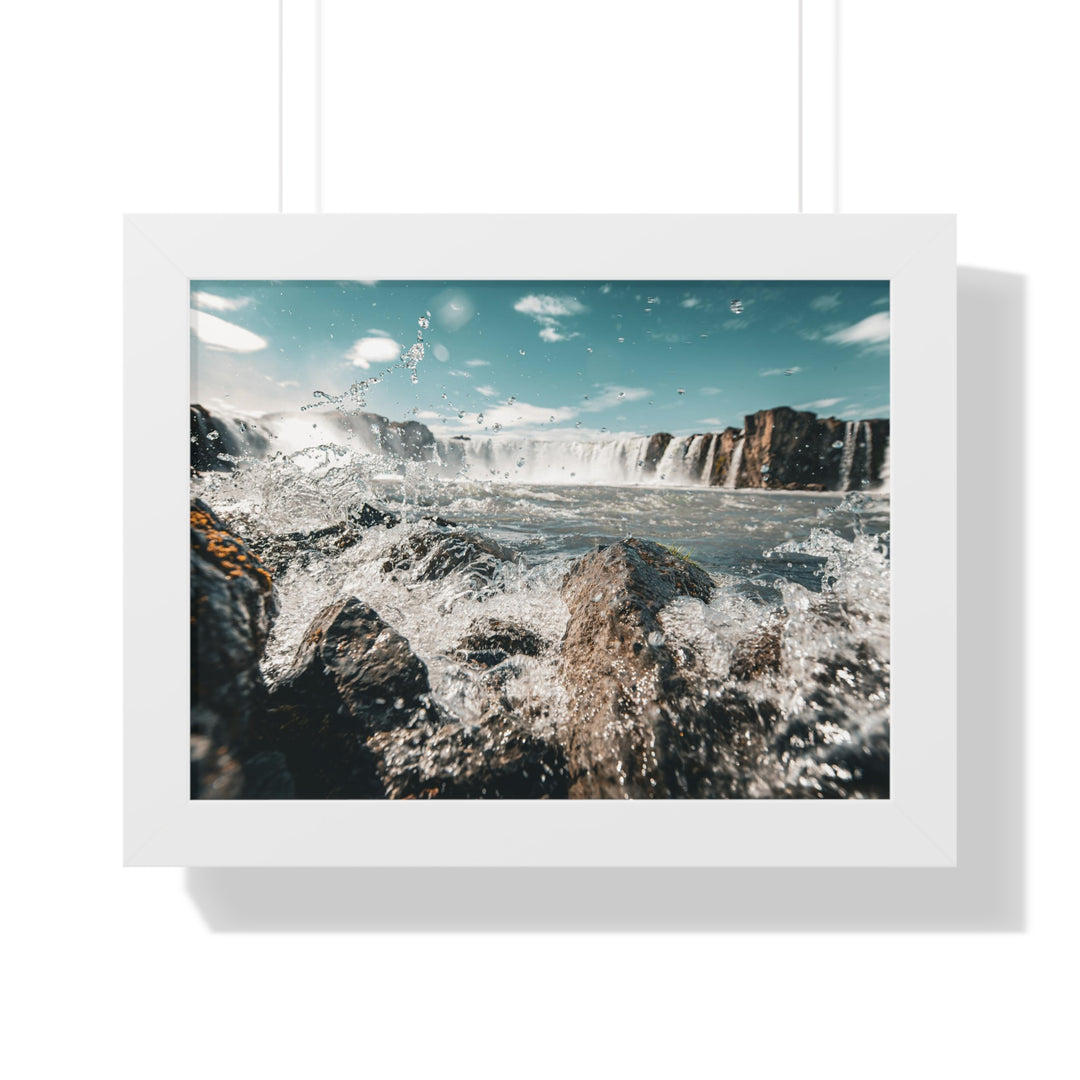 Goðafoss Splash - Framed Print