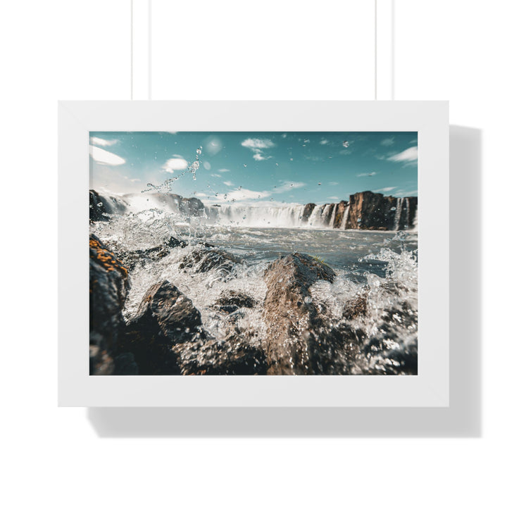 Goðafoss Splash - Framed Print