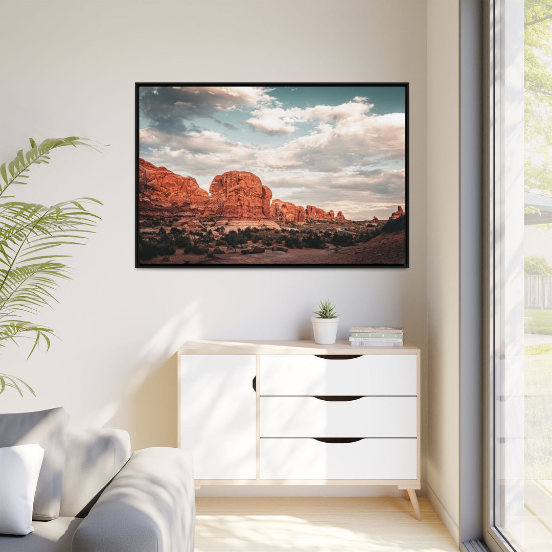 A Desert Sunset | Patience | Framed Matte Canvas Art Print | Elemental Escape Collection