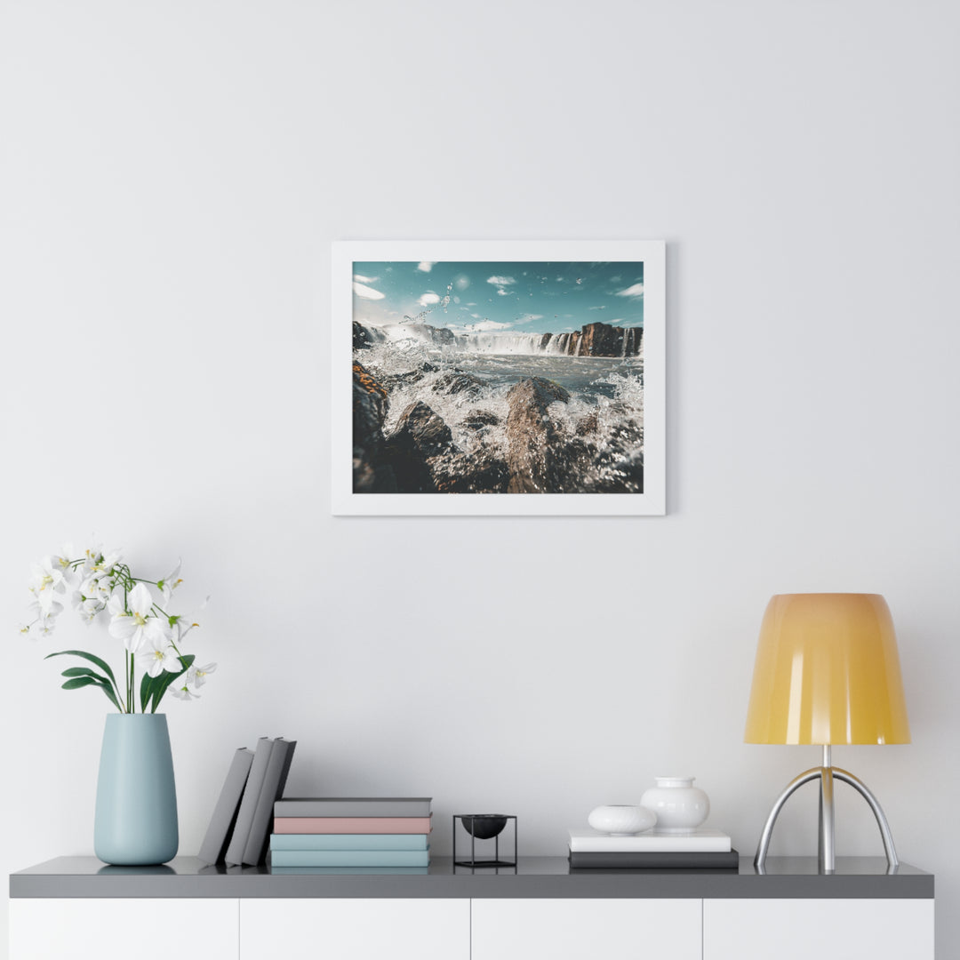 Goðafoss Splash - Framed Print