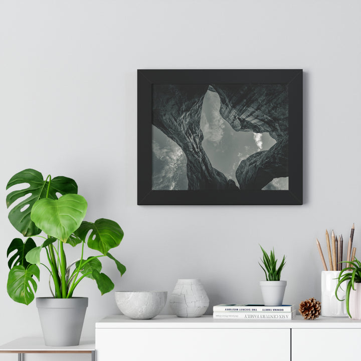 Natural Frames Part 3 in Black and White - Framed Print