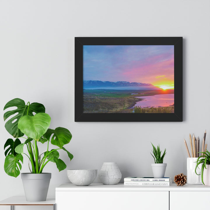 Sunset Over the Fjord Part 2 - Framed Print