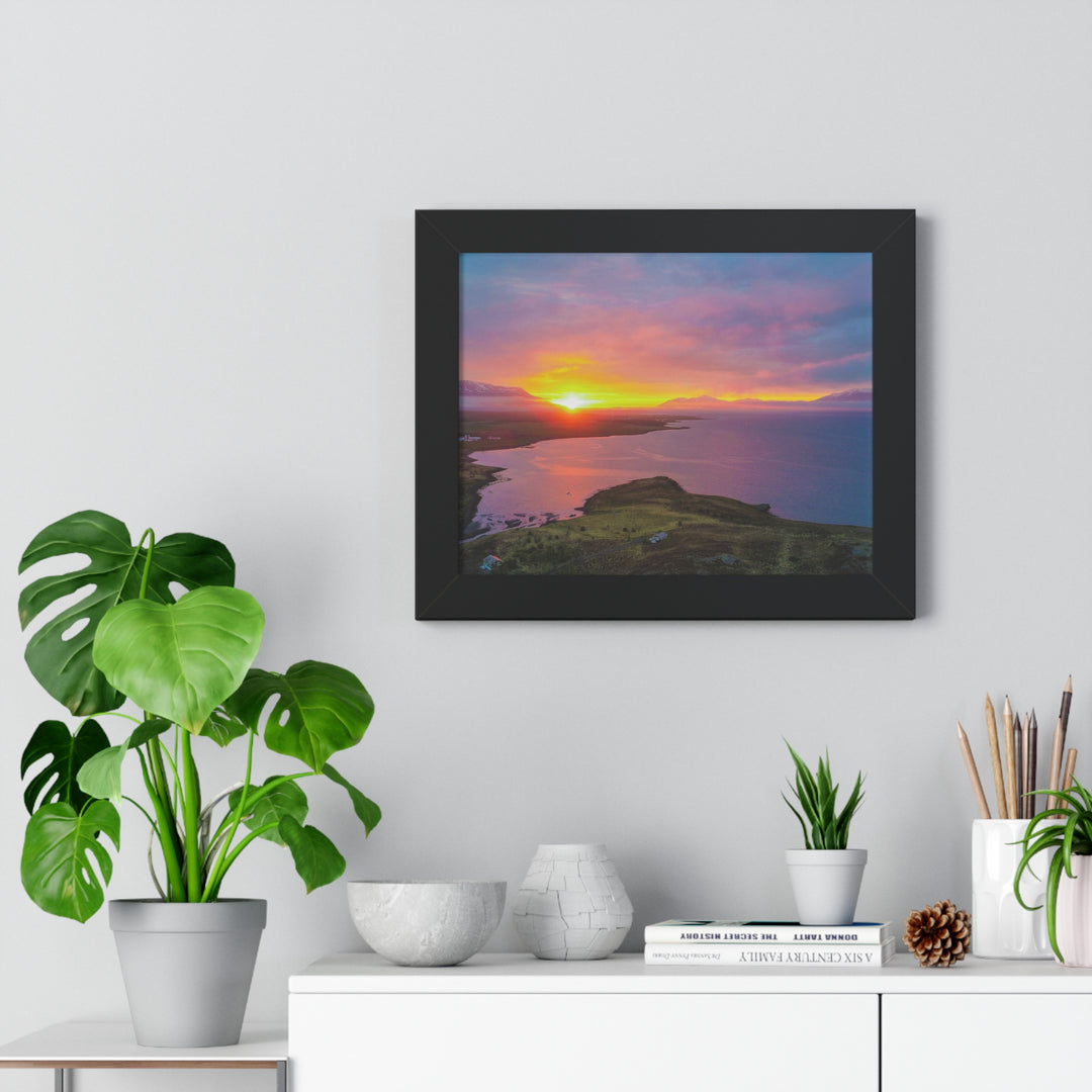 Sunset Over the Fjord Part 1 - Framed Print