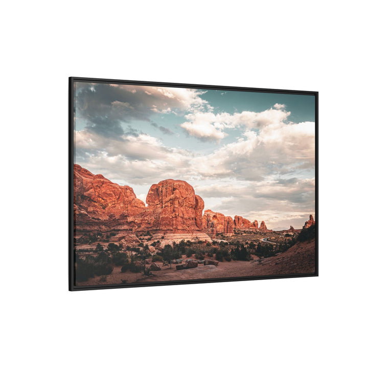 A Desert Sunset | Patience | Framed Matte Canvas Art Print | Elemental Escape Collection