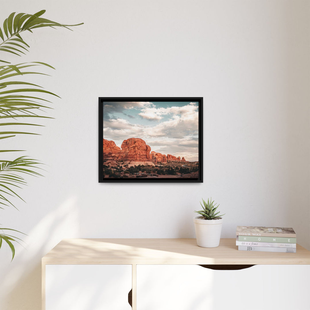 A Desert Sunset | Patience | Framed Matte Canvas Art Print | Elemental Escape Collection