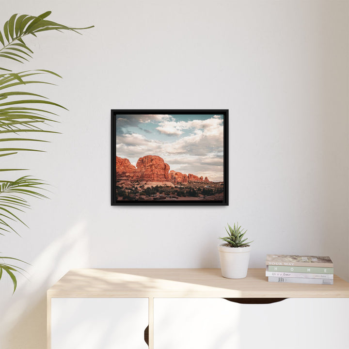 A Desert Sunset | Patience | Framed Matte Canvas Art Print | Elemental Escape Collection