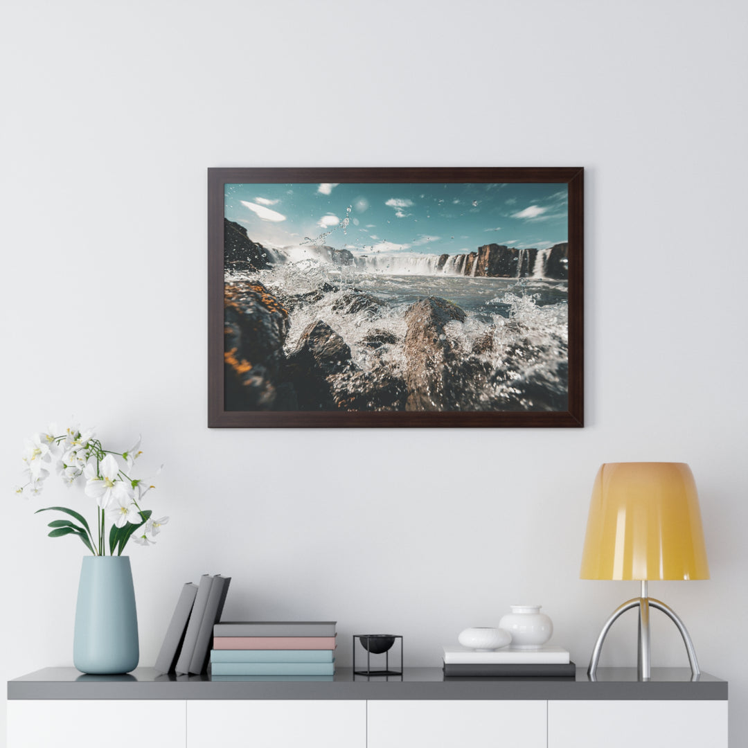 Goðafoss Splash - Framed Print