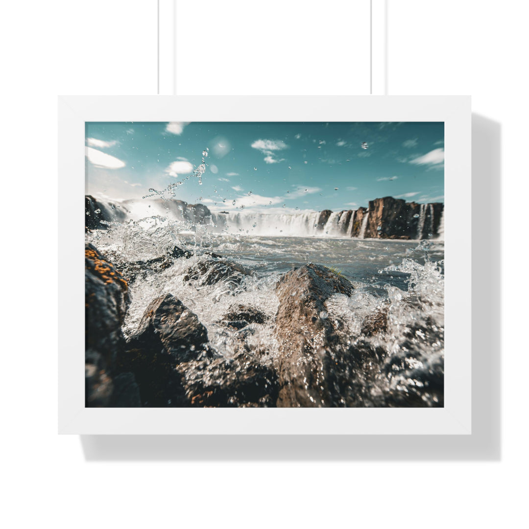 Goðafoss Splash - Framed Print