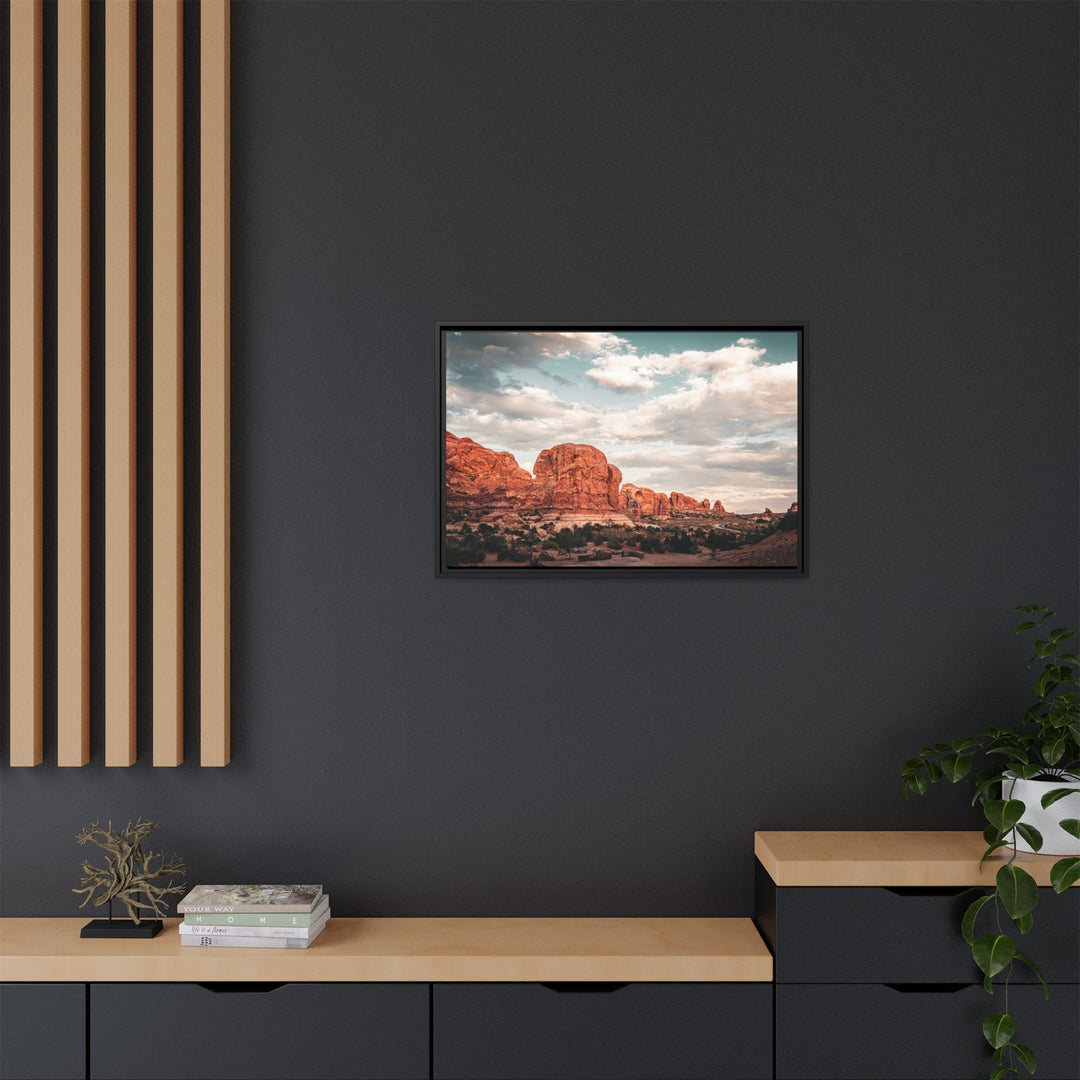 A Desert Sunset | Patience | Framed Matte Canvas Art Print | Elemental Escape Collection