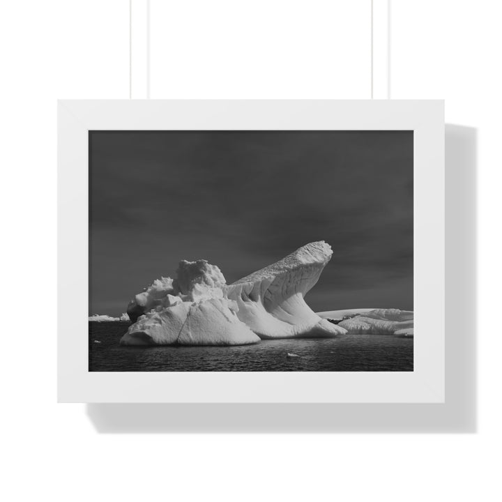The Angles of an Iceberg in Black and White - Framed Print