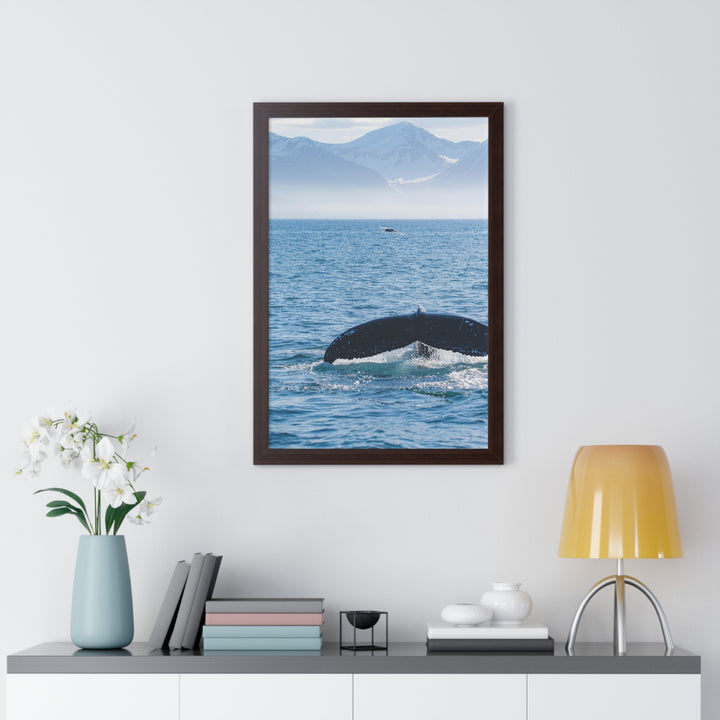 A Whale and A Mountain - Framed Print