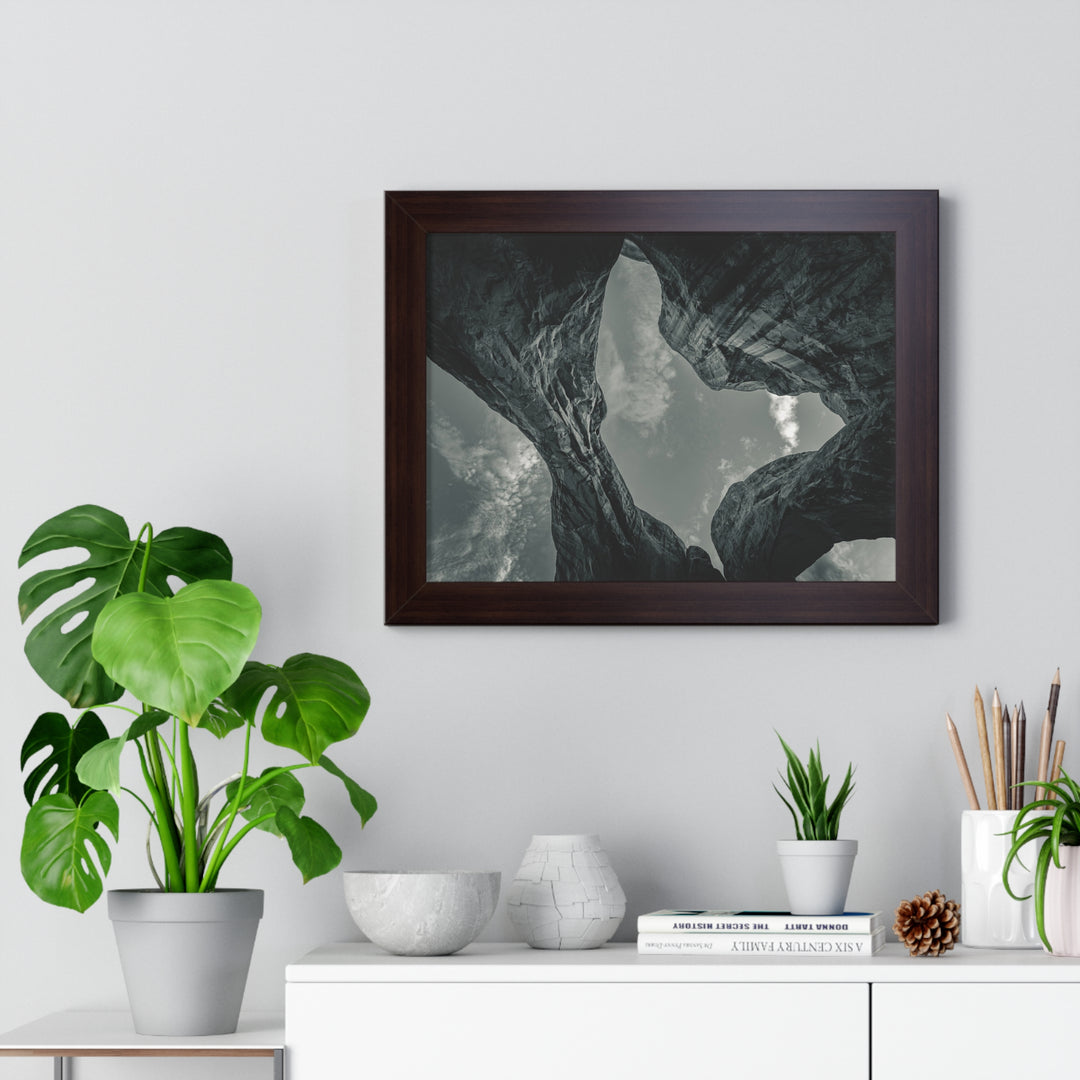 Natural Frames Part 3 in Black and White - Framed Print