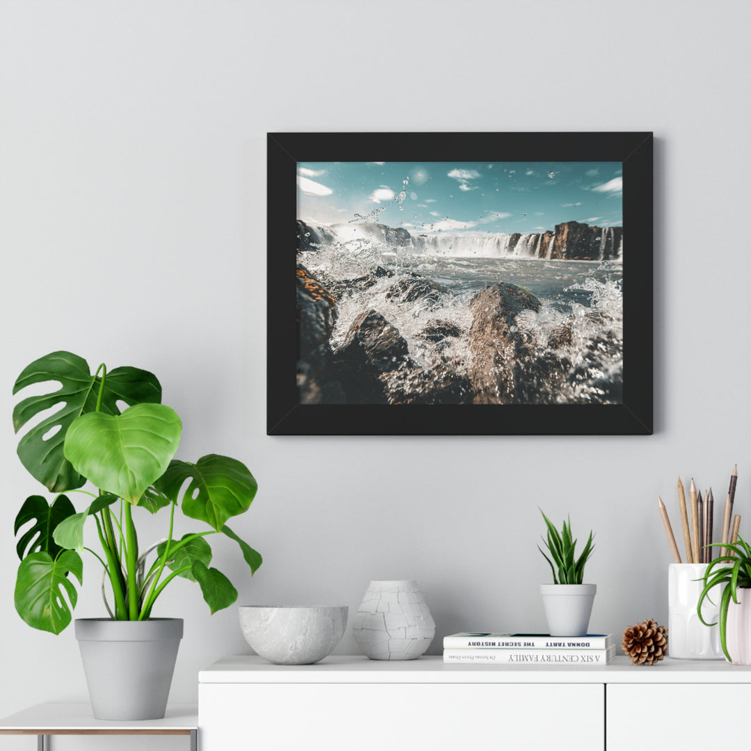 Goðafoss Splash - Framed Print