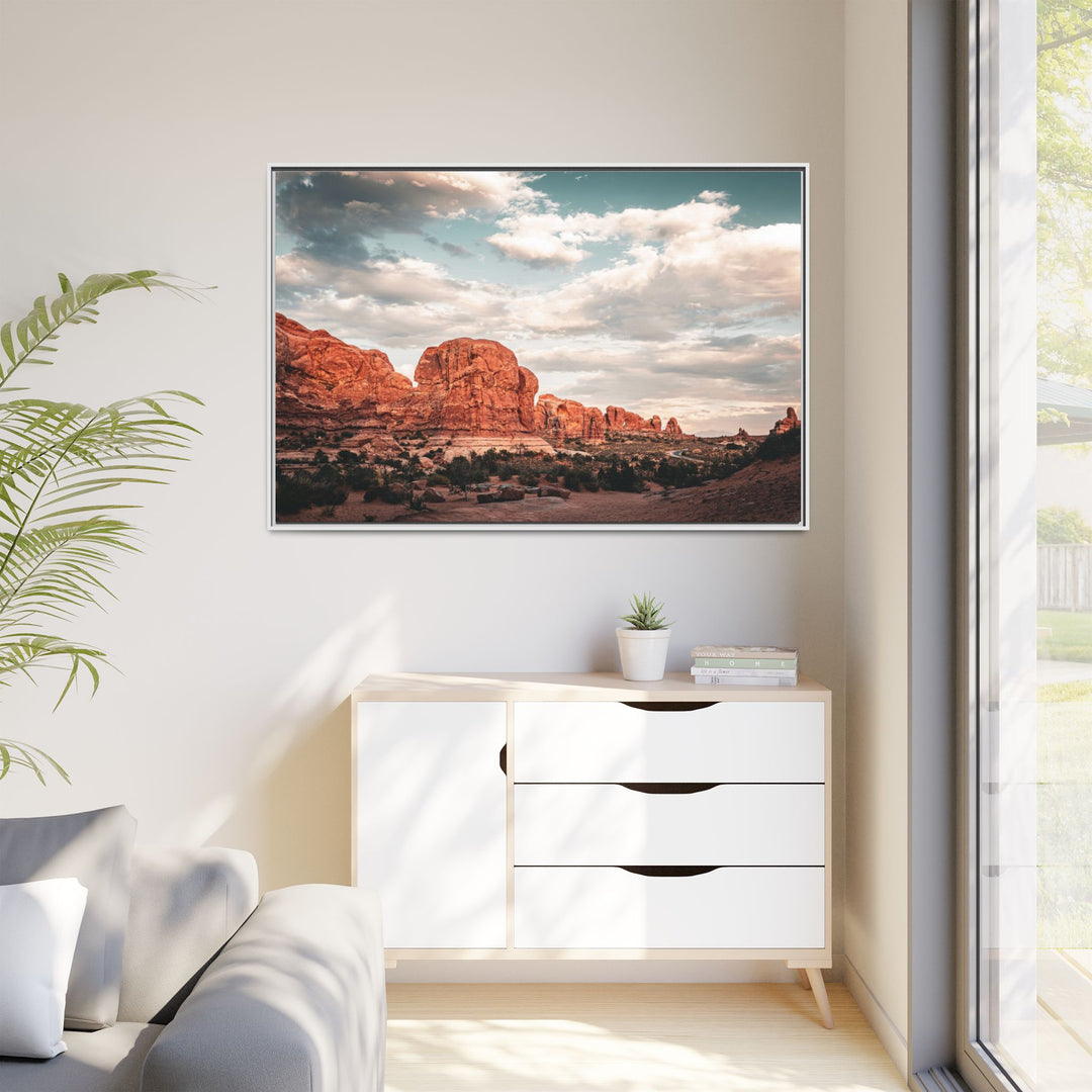 A Desert Sunset | Patience | Framed Matte Canvas Art Print | Elemental Escape Collection