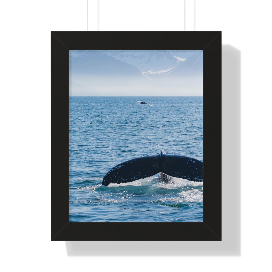 A Whale and A Mountain - Framed Print