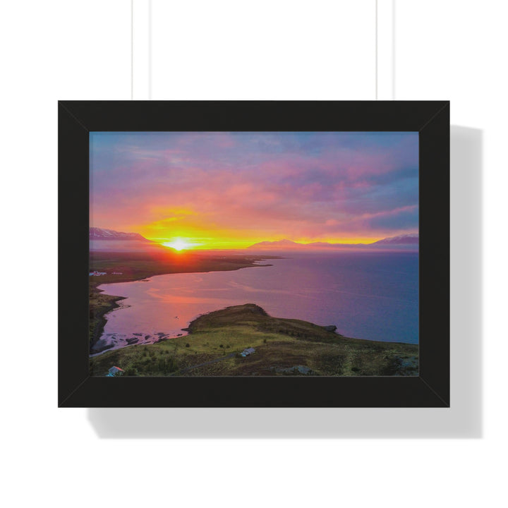 Sunset Over the Fjord Part 1 - Framed Print