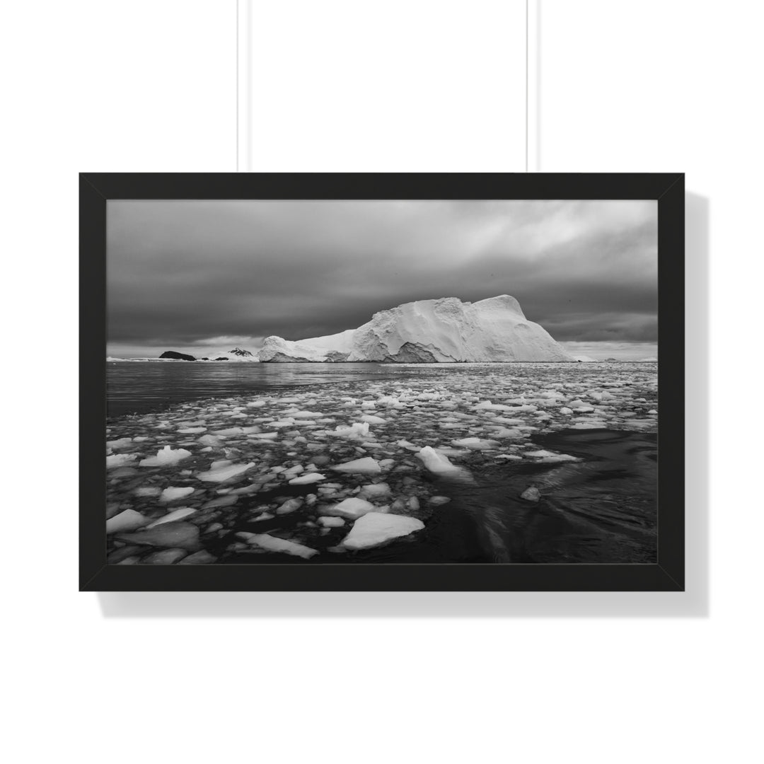 Lane of Ice In Black and White - Framed Print
