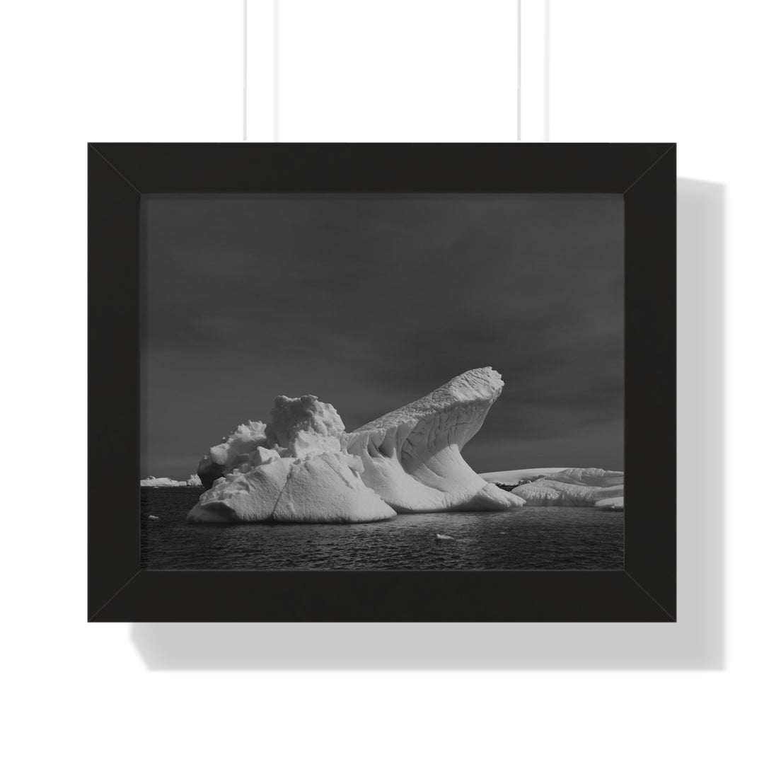 The Angles of an Iceberg in Black and White - Framed Print