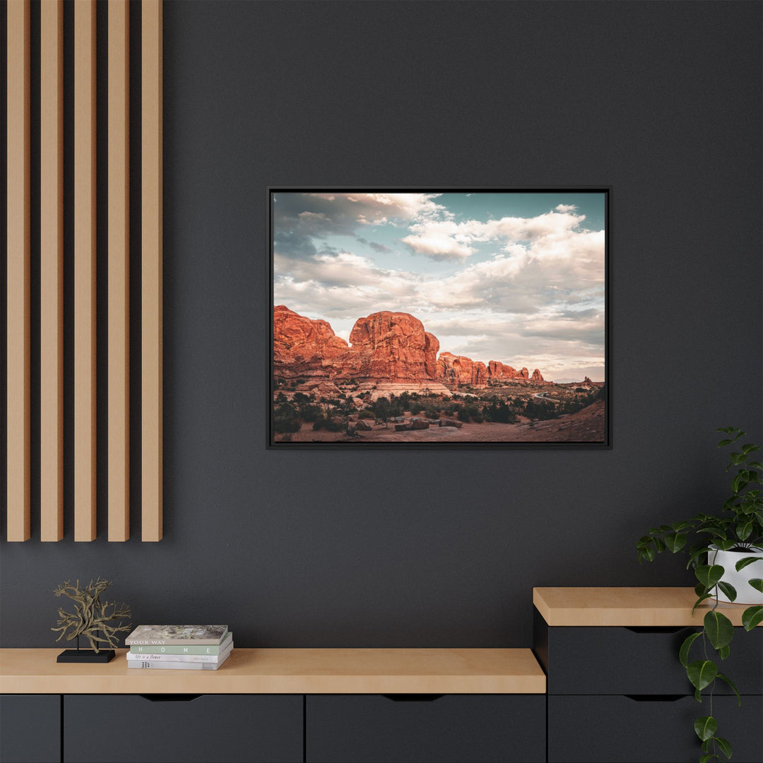 A Desert Sunset | Patience | Framed Matte Canvas Art Print | Elemental Escape Collection