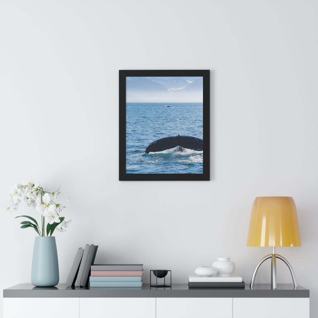 A Whale and A Mountain - Framed Print