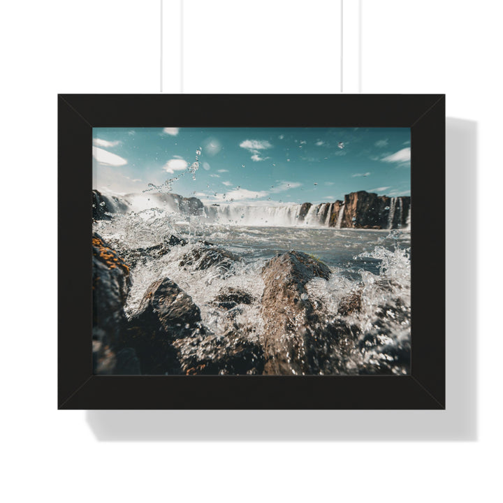 Goðafoss Splash - Framed Print