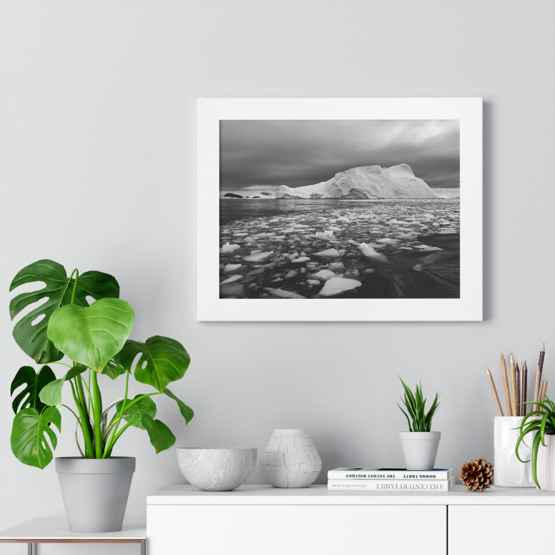 Lane of Ice In Black and White - Framed Print
