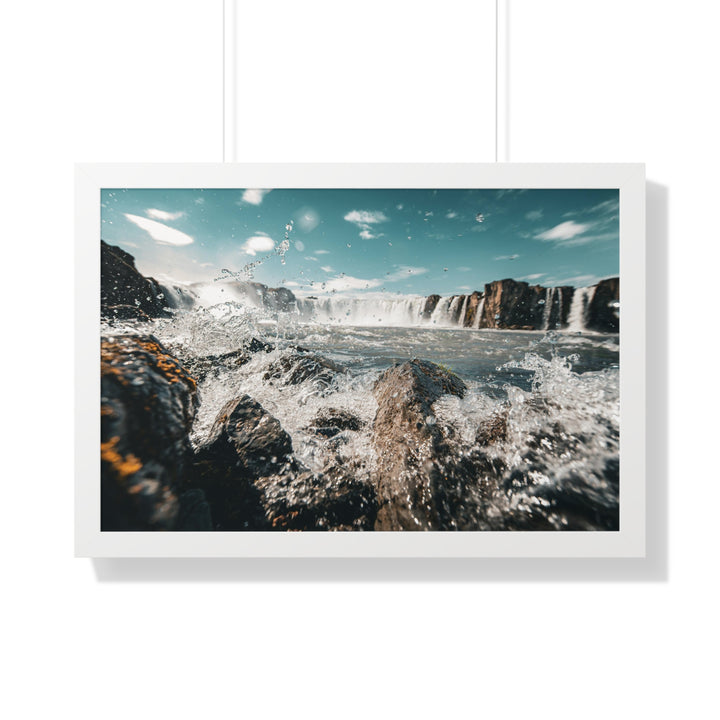 Goðafoss Splash - Framed Print