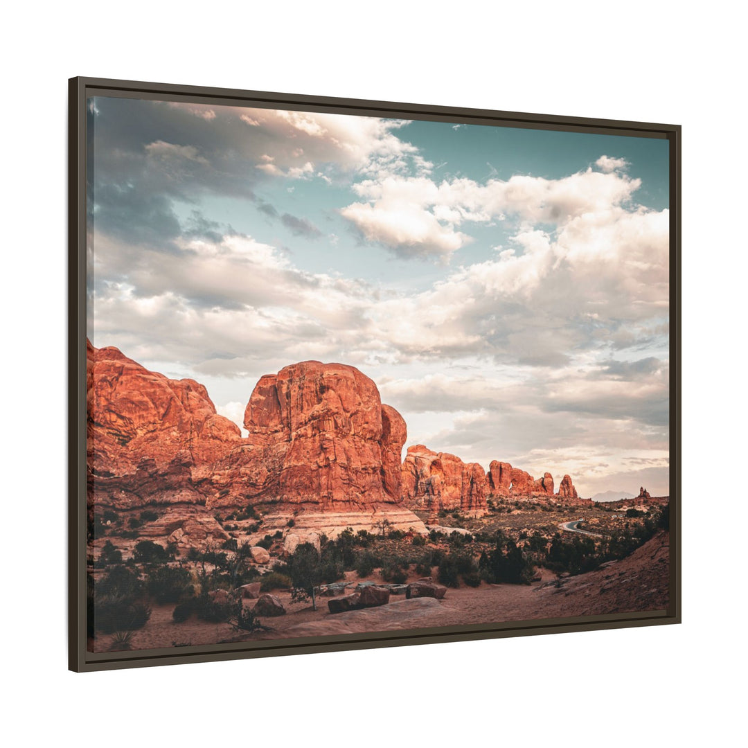 A Desert Sunset | Patience | Framed Matte Canvas Art Print | Elemental Escape Collection