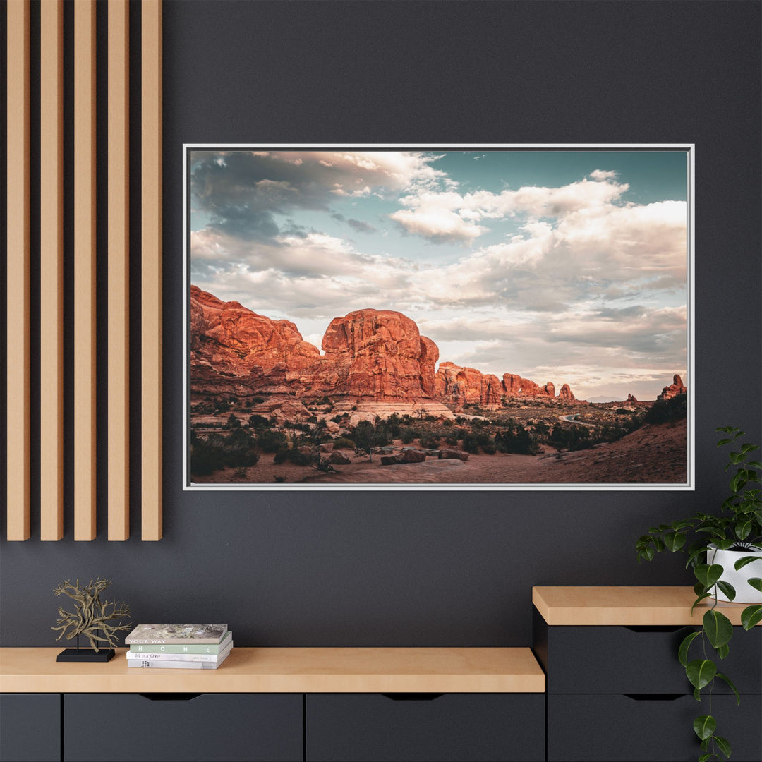 A Desert Sunset | Patience | Framed Matte Canvas Art Print | Elemental Escape Collection