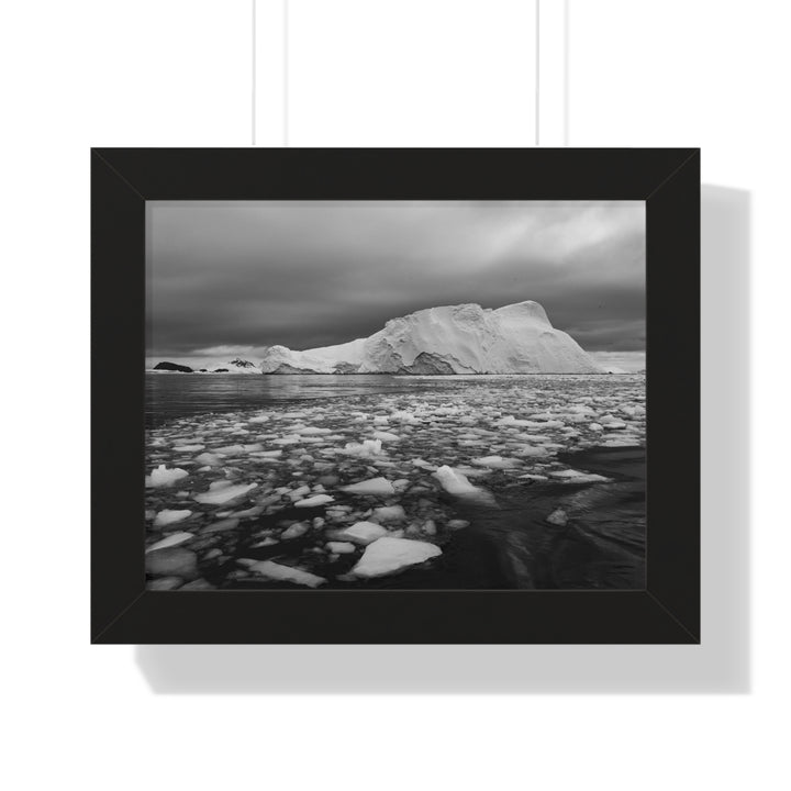 Lane of Ice In Black and White - Framed Print