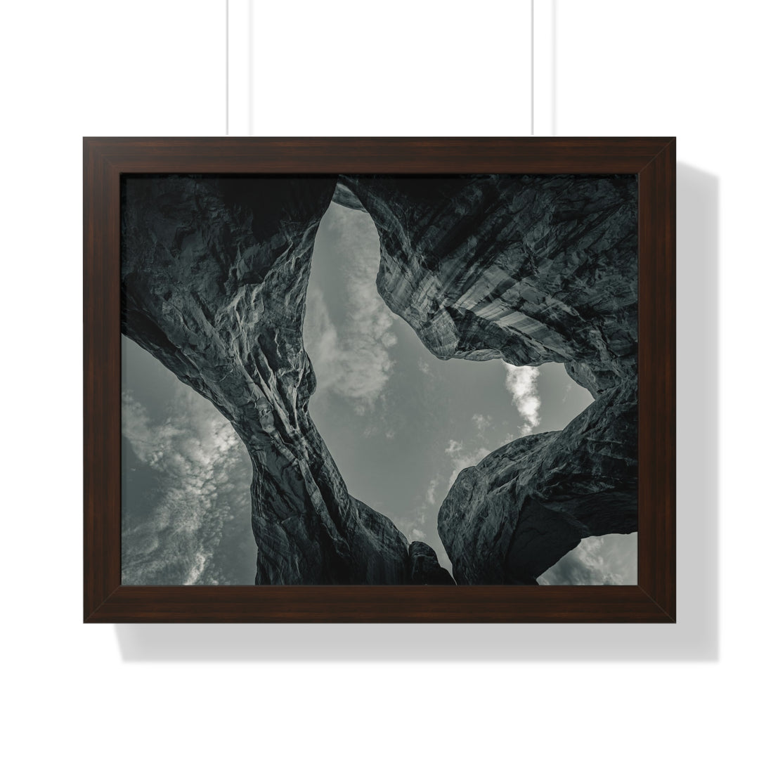 Natural Frames Part 3 in Black and White - Framed Print