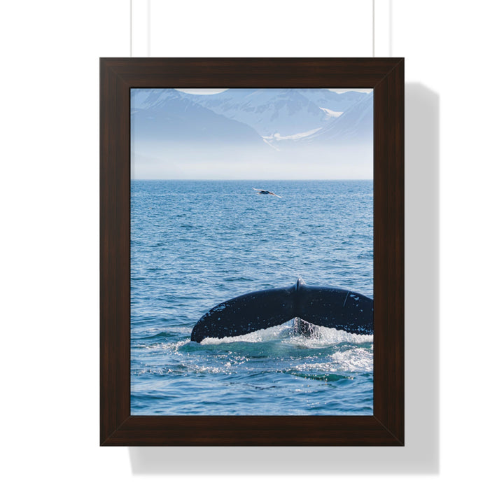 A Whale and A Mountain - Framed Print