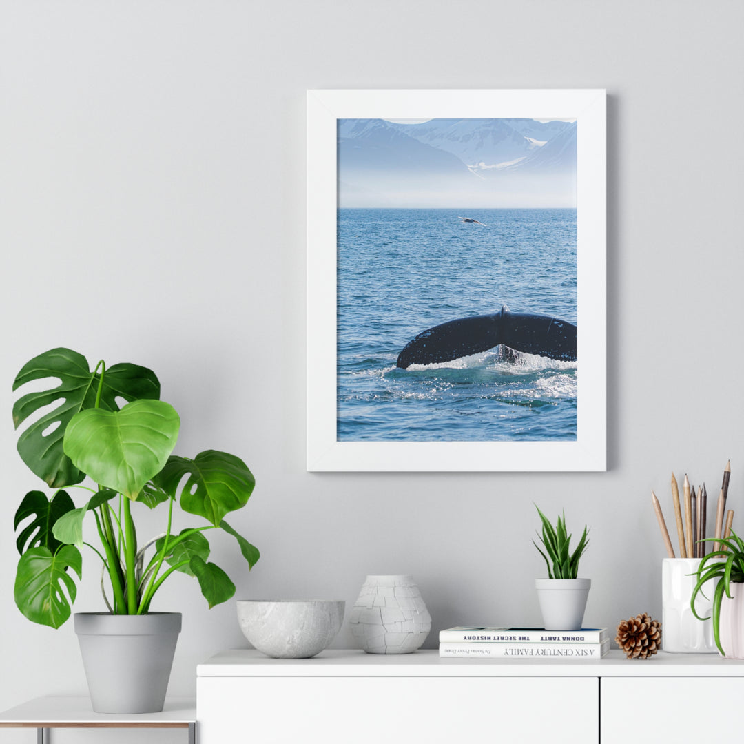 A Whale and A Mountain - Framed Print