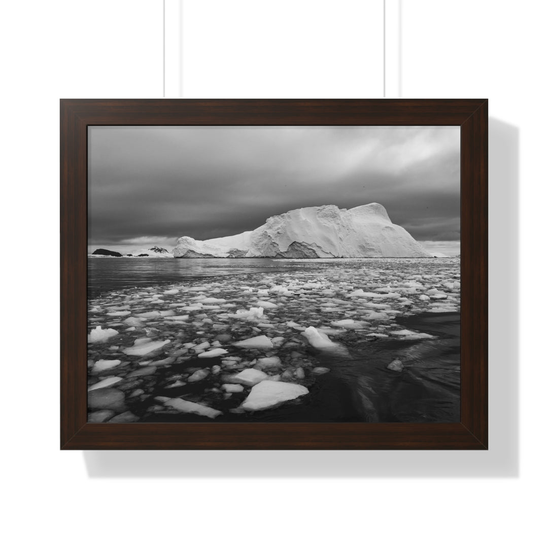Lane of Ice In Black and White - Framed Print