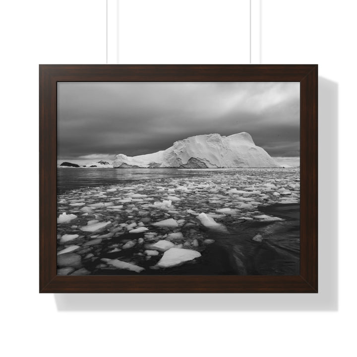 Lane of Ice In Black and White - Framed Print