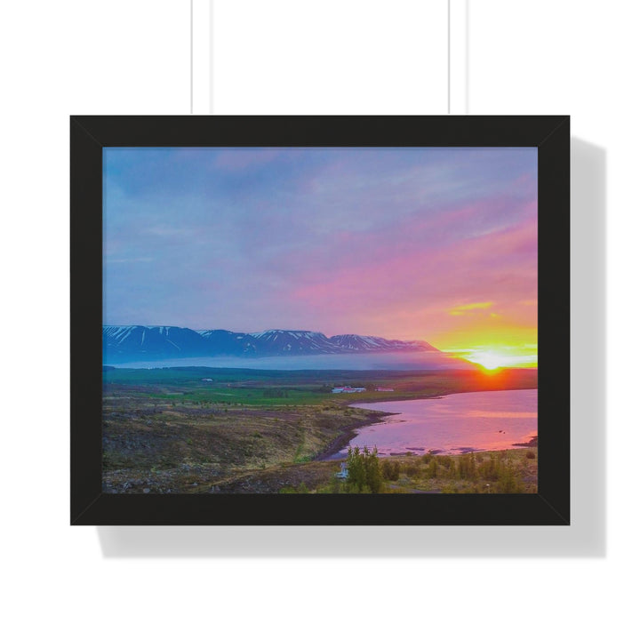 Sunset Over the Fjord Part 2 - Framed Print
