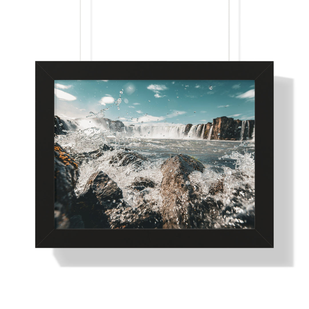 Goðafoss Splash - Framed Print