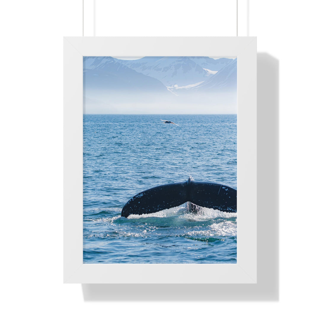A Whale and A Mountain - Framed Print