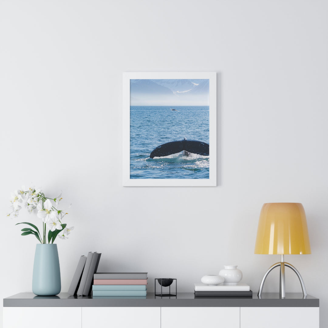 A Whale and A Mountain - Framed Print