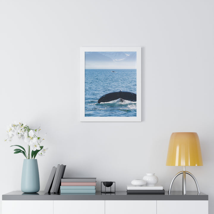 A Whale and A Mountain - Framed Print