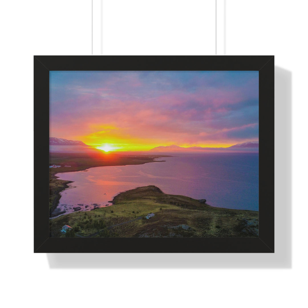 Sunset Over the Fjord Part 1 - Framed Print