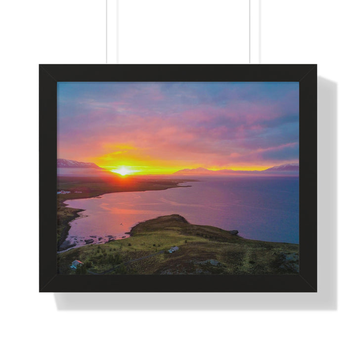 Sunset Over the Fjord Part 1 - Framed Print