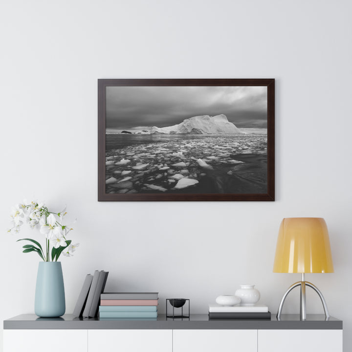 Lane of Ice In Black and White - Framed Print